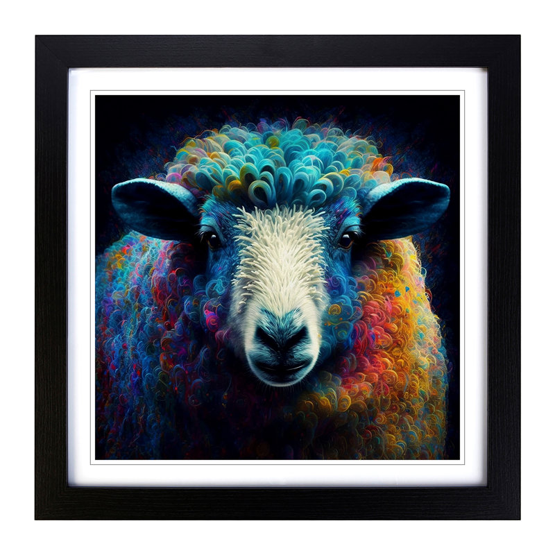 Sheep Expressionism No.1 - Framed Print, Black