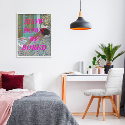 Slow Down Be Bored Classic Framed Giclee, design by Lil' Rue