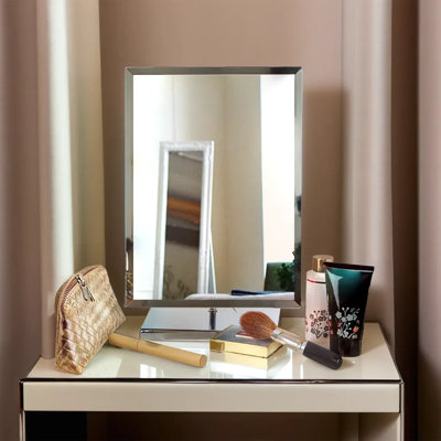 Flat Freestanding Makeup / Shaving Mirror