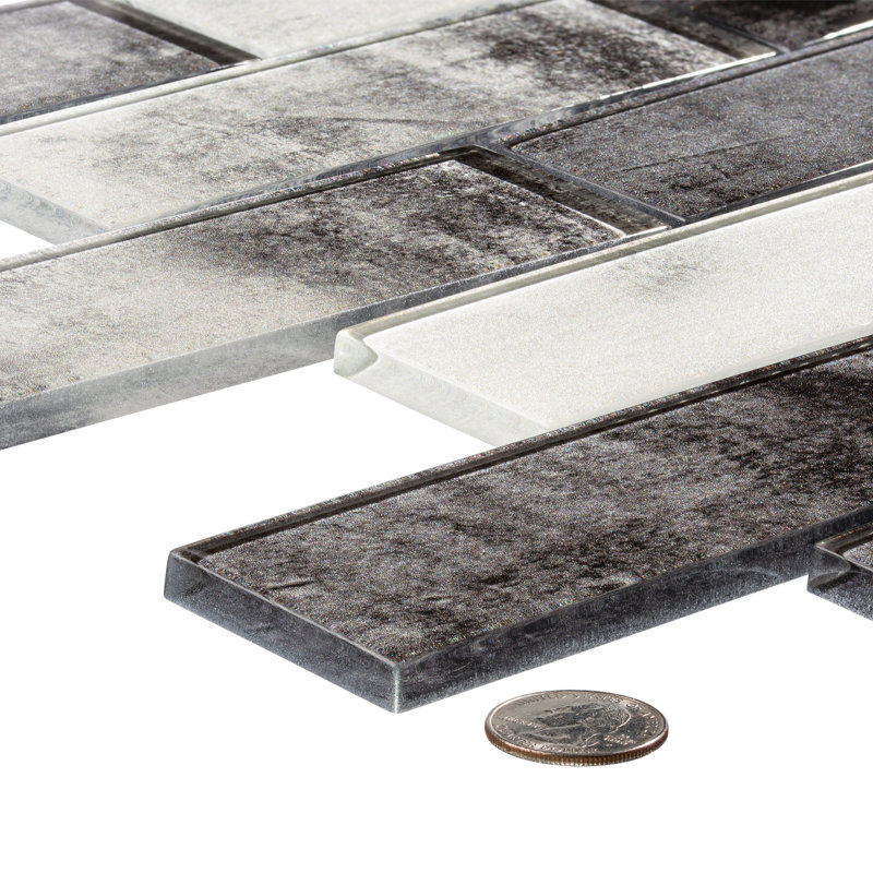 Migdal 2'' x 6'' Glass Brick Joint Mosaic Kitchen Backsplash, Bathroom, Shower, Wall and Floor Tile, Ness