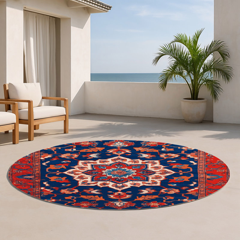 Tapis d'intérieur et d'extérieur Tabriz, Rond 5 pi