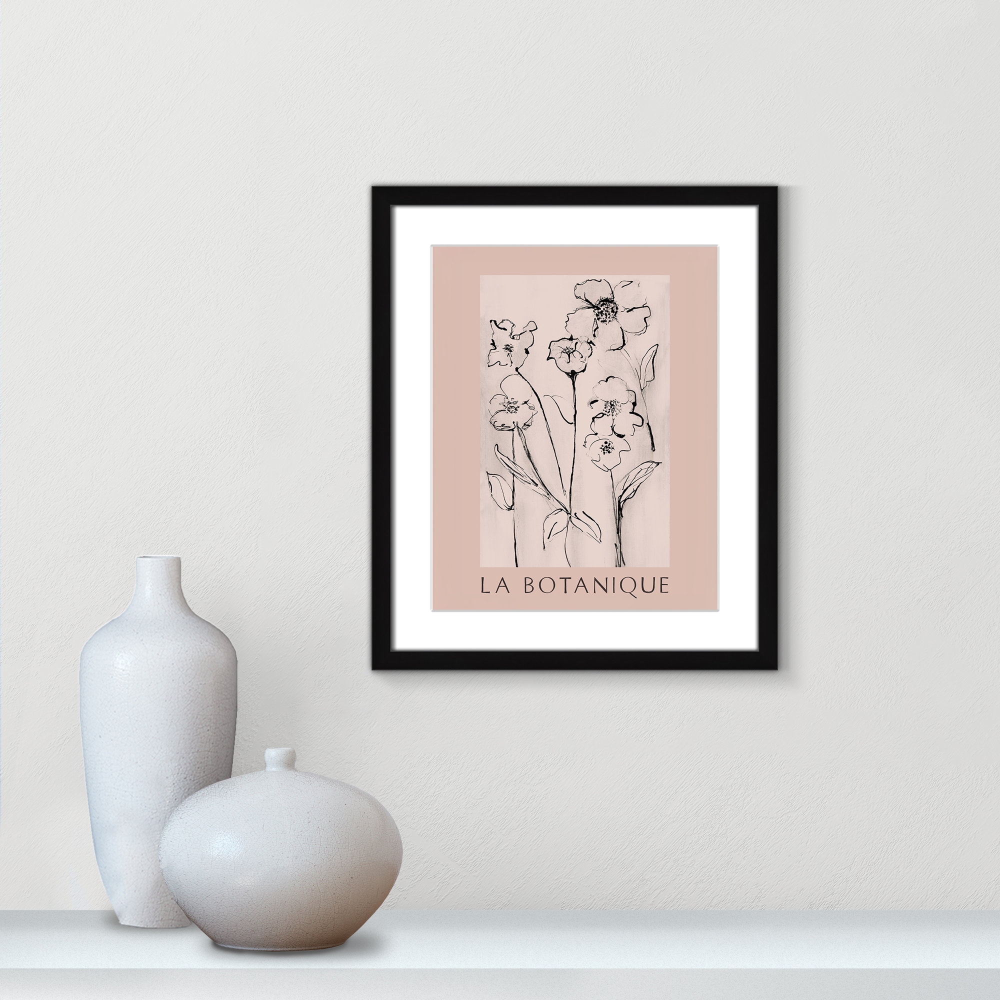 Botanical Poster Collection " La Botanique " by Susan Jill, 19" H x 16" W x 1.25" D, Black Single Picture Frame, Yes