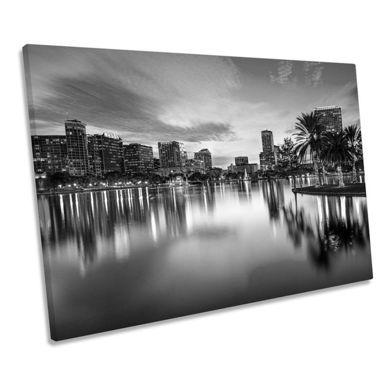 Florida Orlando Skyline City - Wrapped Canvas Print, 40.6cm H x 61cm W x 2cm D