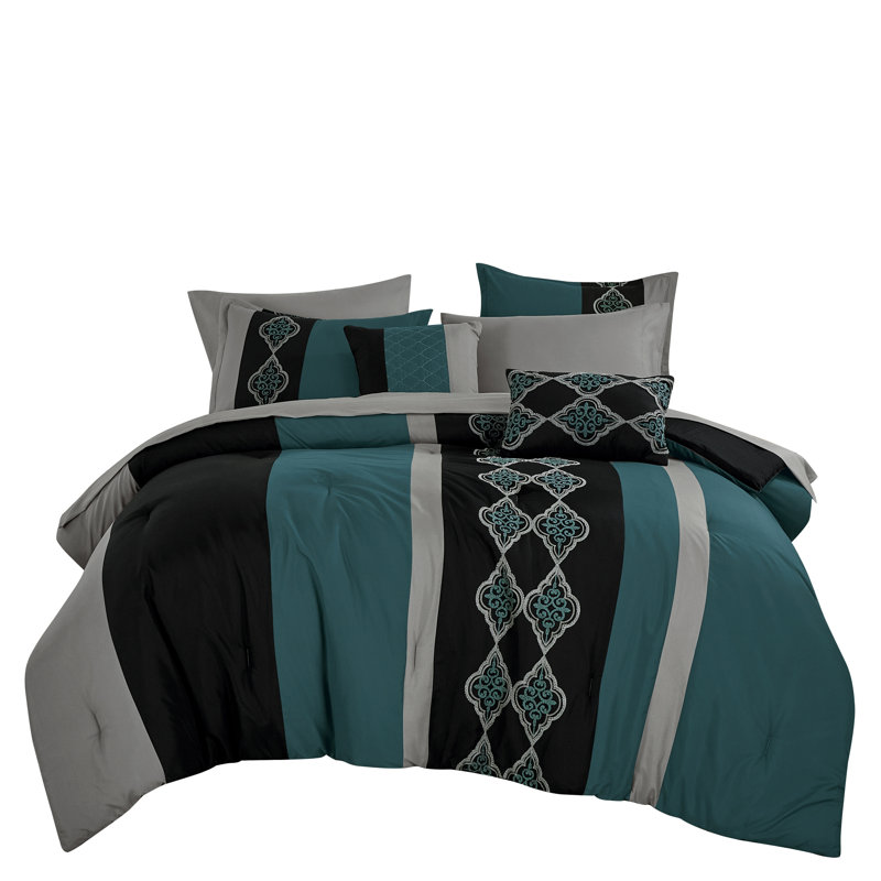 Ensemble d'édredon 9 pièces Elton, Queen Comforter + 8 Additional Pieces