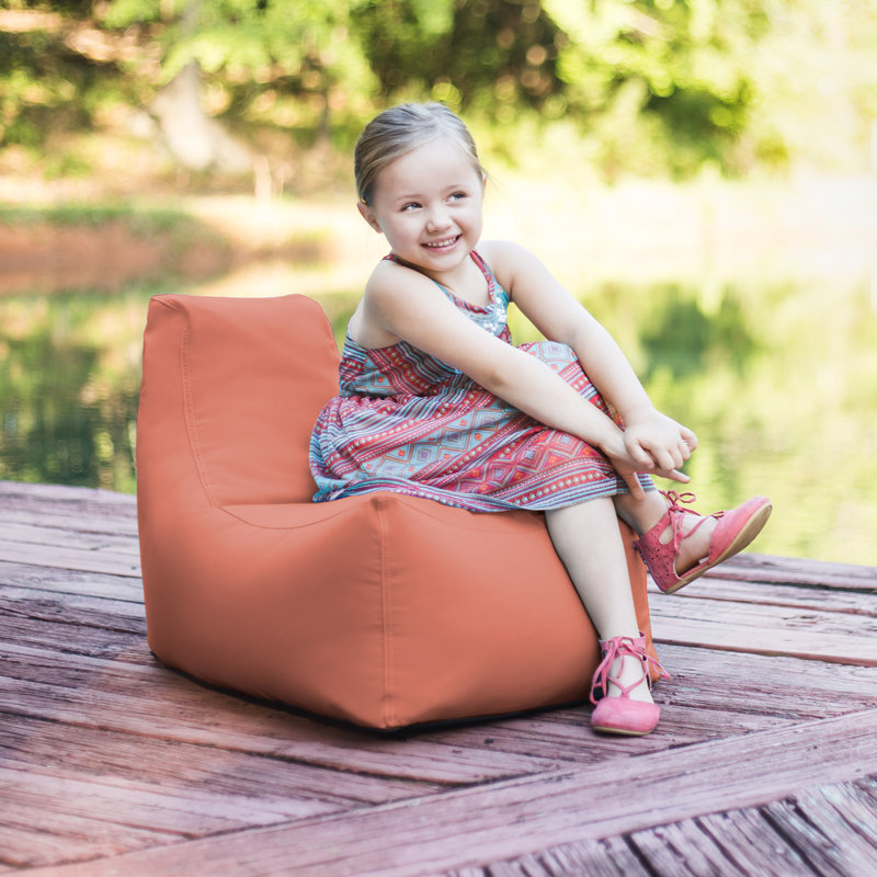 Juniper Jr Outdoor Kids Bean Bag Chair/ Childrens Garden Chair, Flamingo Sunbrella