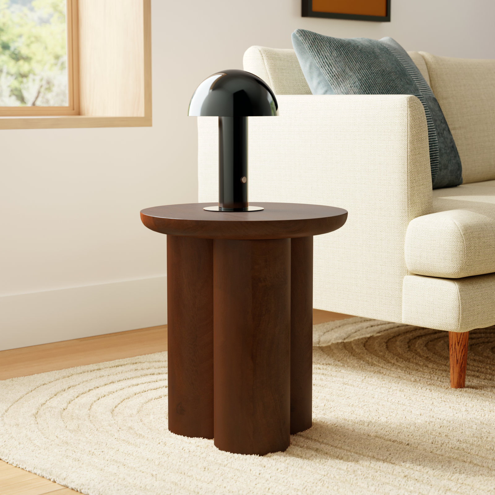 Faustine 16" Mango End Table, Brown