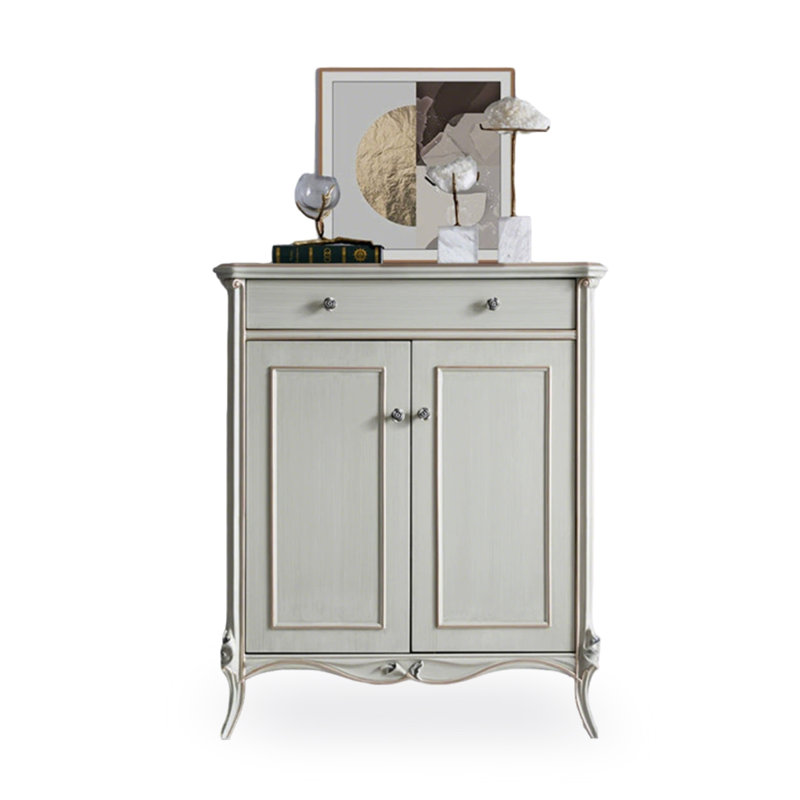 Blue Grey Solid + Manufactured Wood Shoe Storage Bench