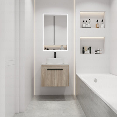 Ensemble de meuble-lavabo 24 po avec lavabo en céramique 24 po Modern Design Float Modern