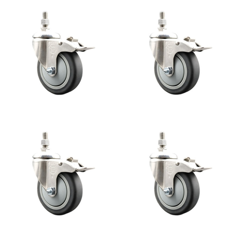 Thermoplastic Rubber Swivel Caster with Lock Brake