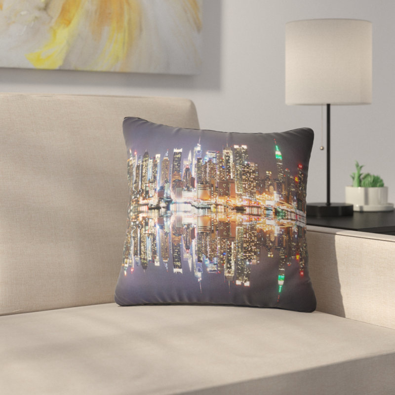 Coussin gratte-ciel New York City, Carrée 18 po x 18 po