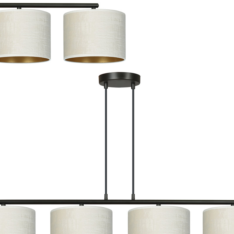 Eamie 4 - Light Kitchen Island Drum Pendant, White