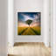 Golden Field Solitary Tree Dramatic Peaceful Serene Landscape Nature Wall Art Print 1 Piece Wrapped Canvas Wall Art-103335685