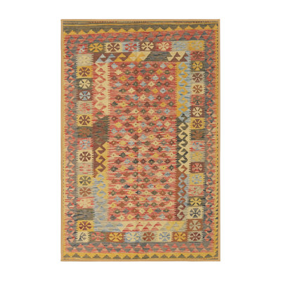 Tapis orange/jaune/vert contemporain Cottondale