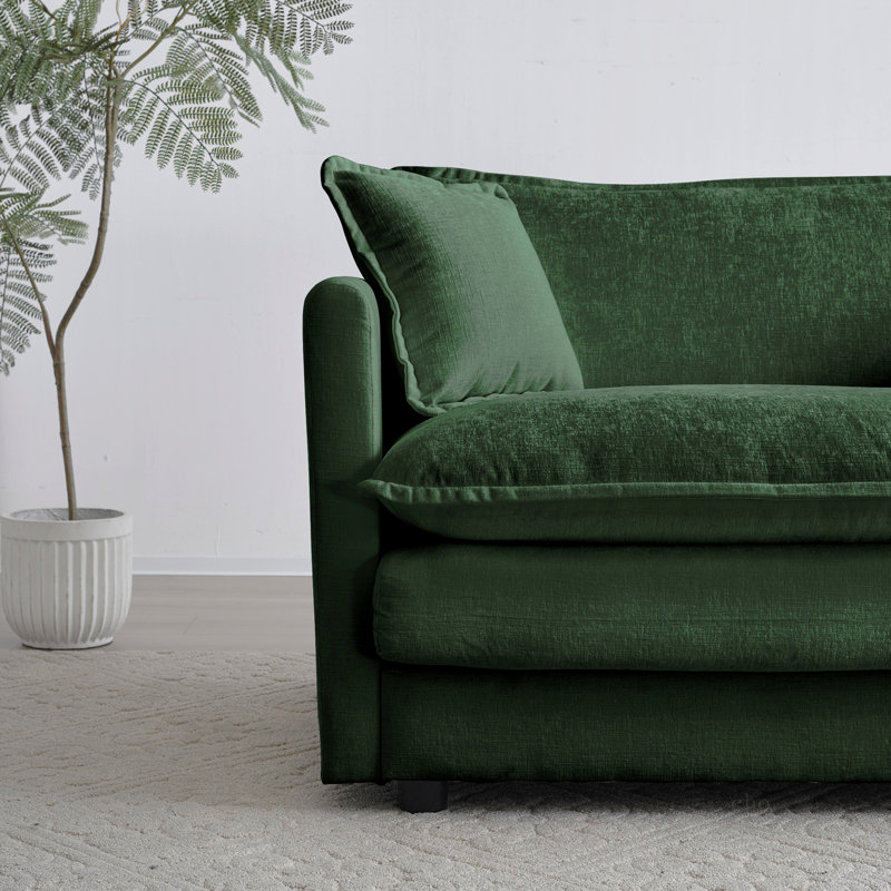 Canapé modulaire Free Free, canapé modulaire, canapé 4 places, canapé modulaire, chenille, Chenille verte