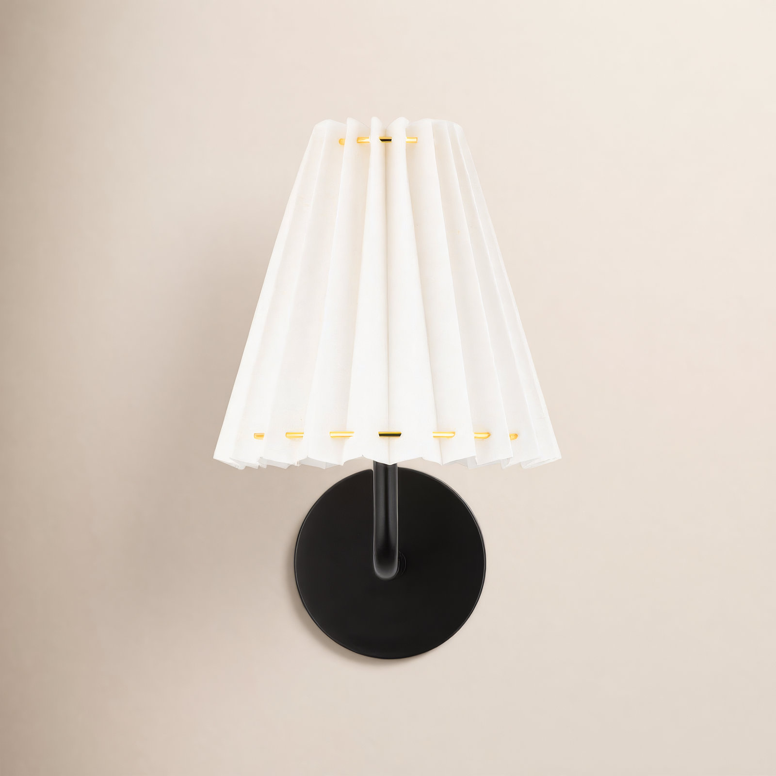 Canto Single Light Dimmable Armed Sconce, Soft Black