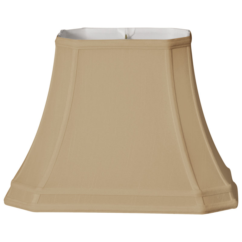 Silk Bell Lamp Shade, Gold/Off White, 9" H x 12" W x 12" D