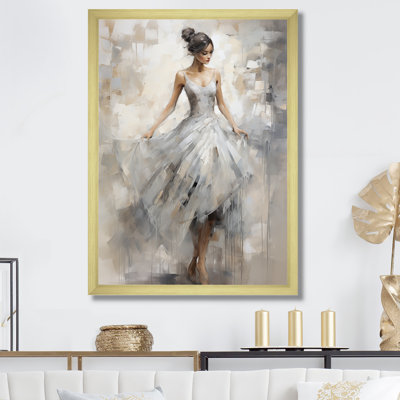 Contemporary Grey Ballet Dance Symphony I - Dance Large Wall Art