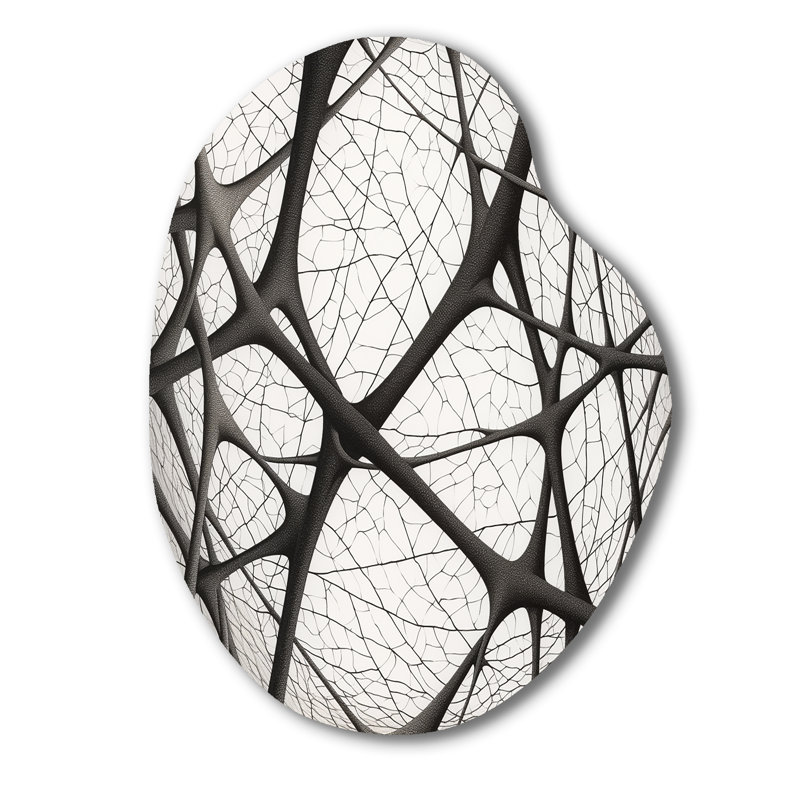 Dania - formes abstraites de formes irrégulières, art mural noir asymétrique en métal, H 38 po x l 28 po