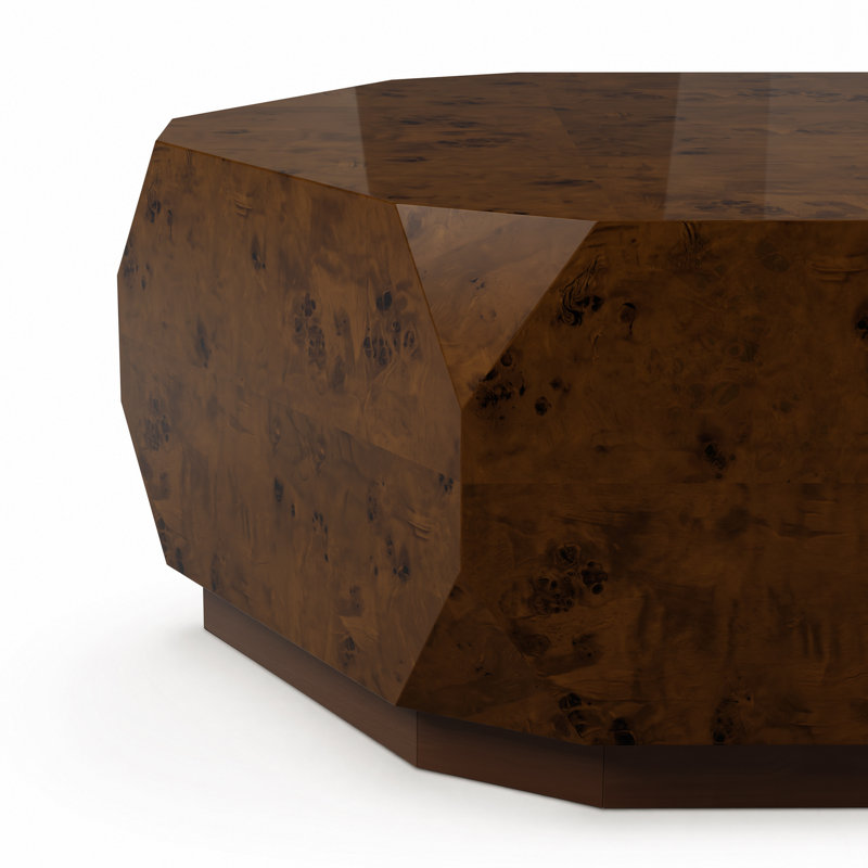Table basse 36 po, 13.8" H x 36" W x 36" D, Dark Brown Wood / Dark Brown
