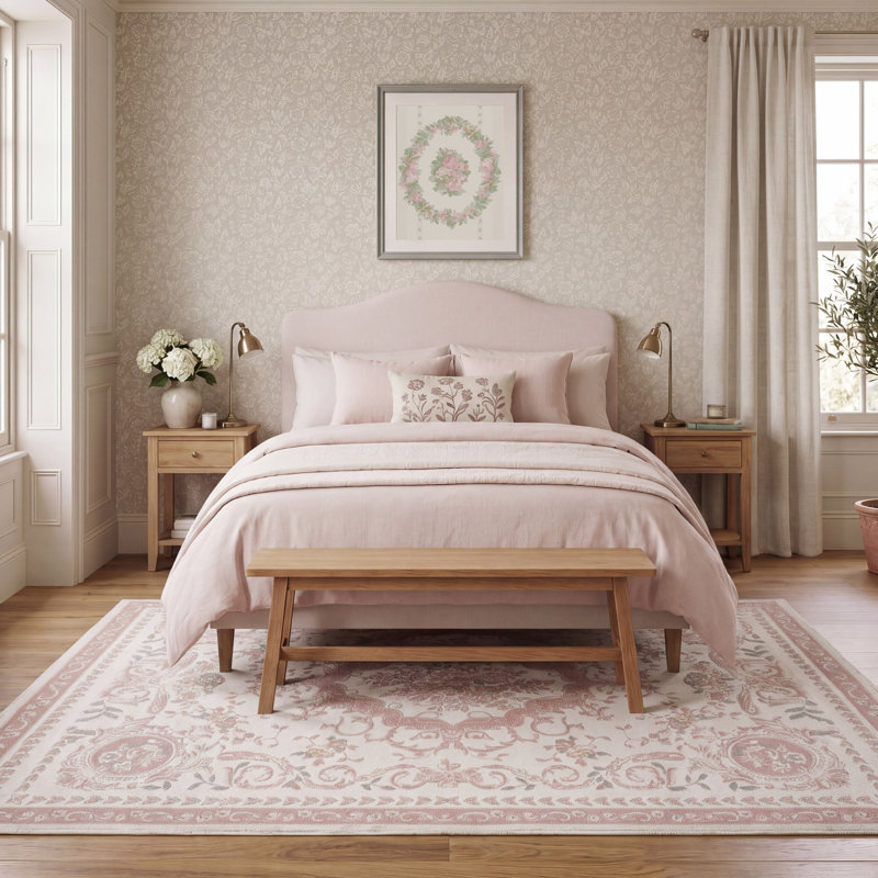 Tapis Laura Ashley Sabina, Valentina Pink, 6 pi 6 po x 9 pi 4 po