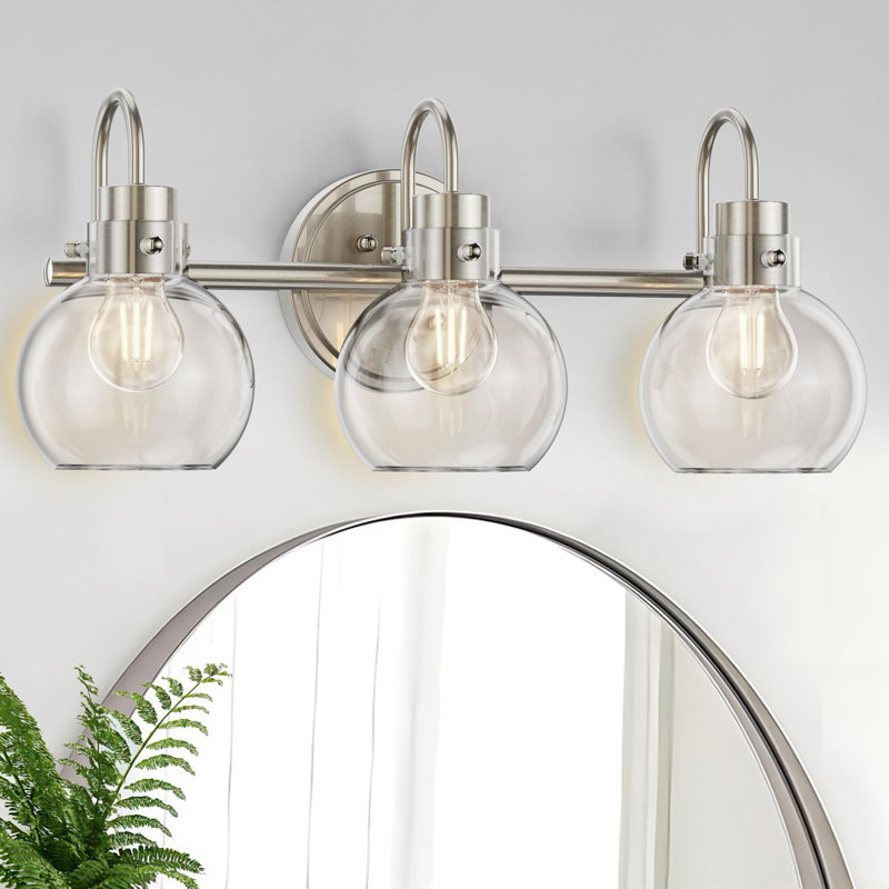 Éclairage pour meuble-lavabo à 3 lumières Anesha, Nickel brossé