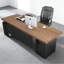 Bureau de direction en bois massif en L noyer avec tiroirs-1266942757-1266942759