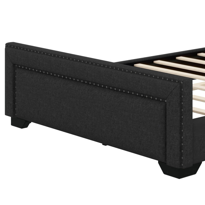 Lit tapissier Arkwright, lit tapissier moderne, Noir