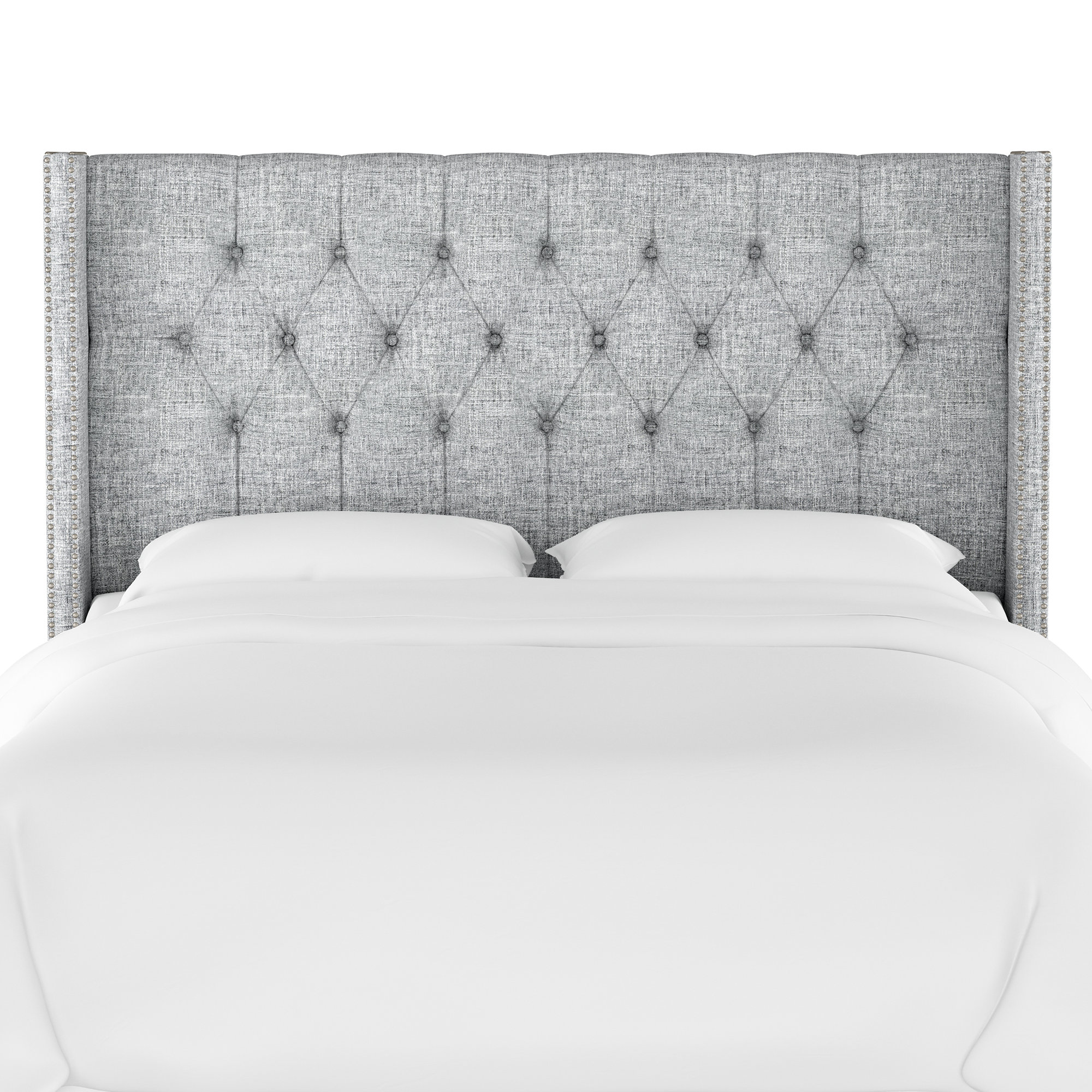 Knighten Upholstered Headboard, Zuma Pumice Textured Linen, Queen