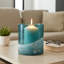 Porte-bougie décoratif décoratif style ouragan rond avec fond givré - Porte-bougie moderne en verre pour décoration de table-1064570885
