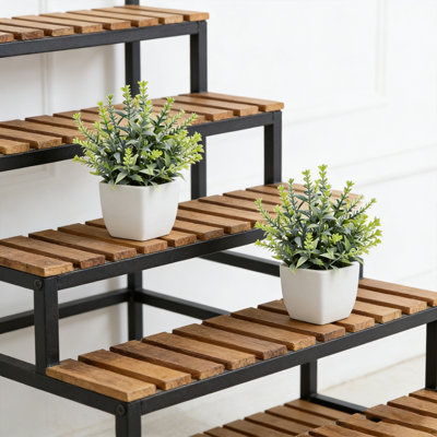 2 Pack Artificial Potted Plants Small Fake Eucalyptus - 7.8 Inch Mini Indoor Plants for Shelf, Desk, Bathroom Decor, Mantel Real Touch Faux Greenery