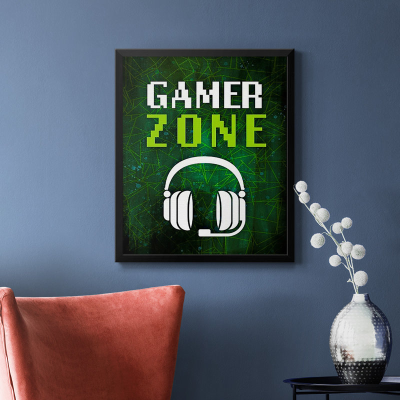 «It's Game On IV», toile encadrée de qualité supérieure - prête à être accrochée, Noir, H 24 po x l 20 po