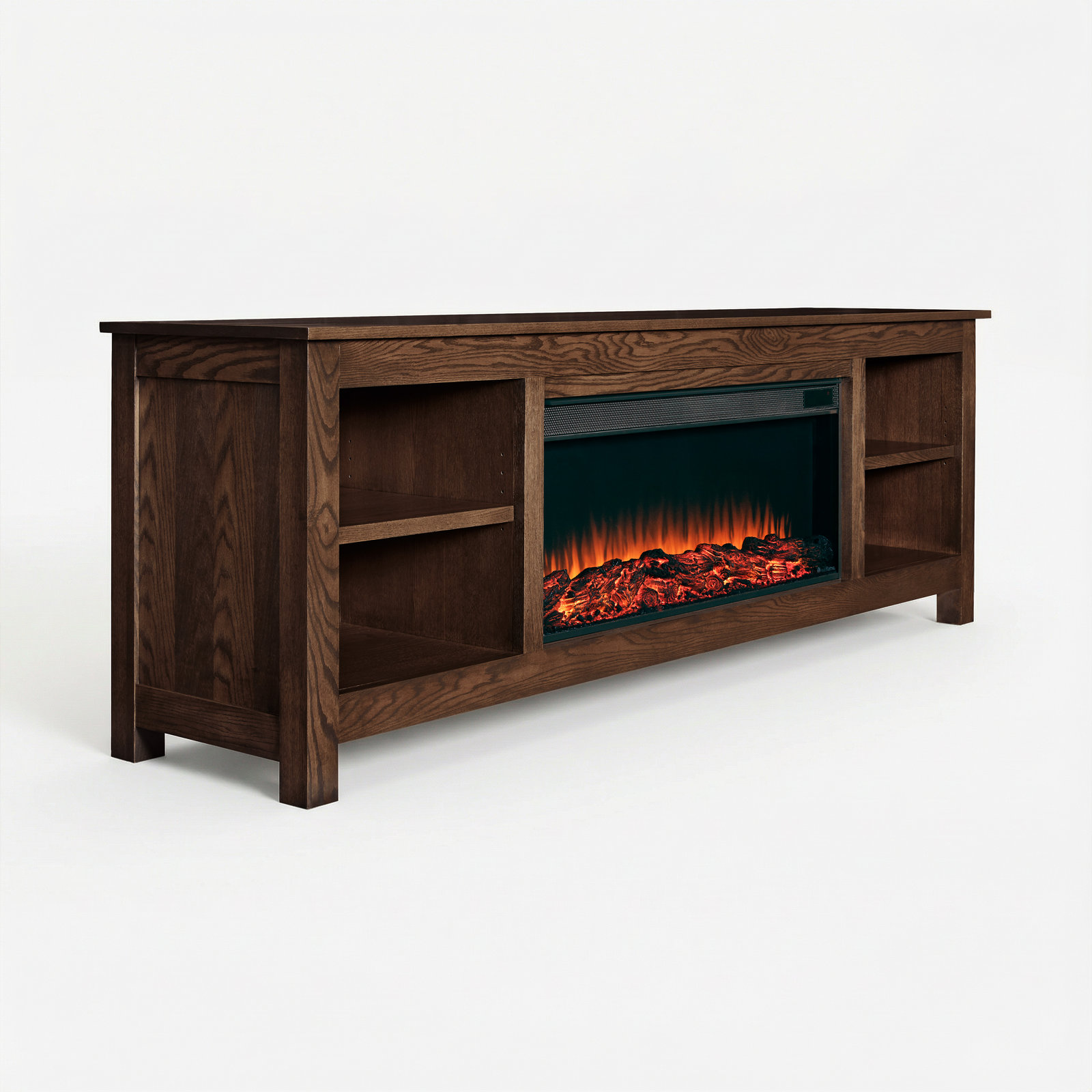 Charley Electric Fireplace TV Stand, Medium Oak