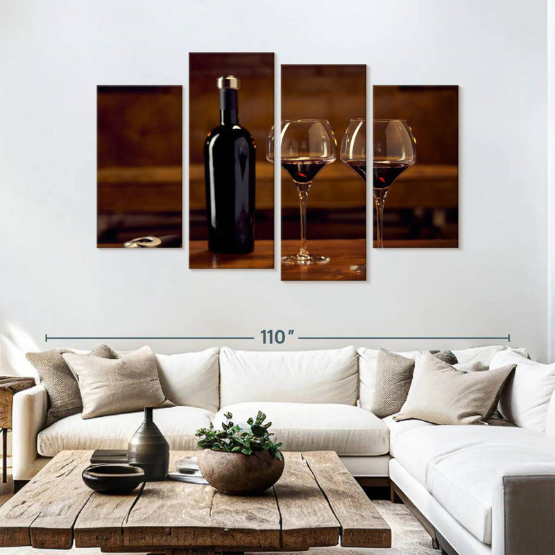 Yarlin buvant du vin rouge, H 54 po x l 84 po