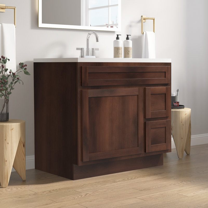 Hibbitts 36" Single Bathroom Vanity Base Only, Brown
