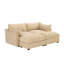Canapé moderne en chenille avec tiroirs de rangement cachés et repose-pieds repose-pieds, canapé en tissu beige blé pour le salon