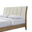 Grand lit plateforme tapissier de conception moderne 1pc, tête de lit beige 1pc