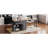 Grey Rolling Kitchen Island With 4 Door Storage & Extendable Table Ample Cabinet Space