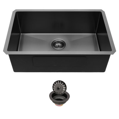 30" L x 18" W Single Bowl Stainless Steel Undermount Kitchen Sink with Drain Assembly