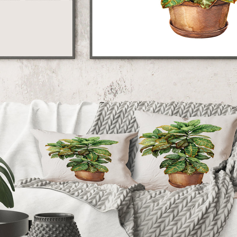Floral Throw Pillow, 16" x 16"