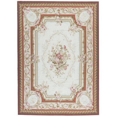 Hand-Knotted High-Quality Beige and Beige Area Rug