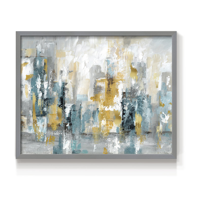 City Views II -Framed Print - Restickable, Gray, 22" H x 28" W