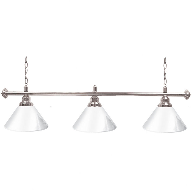 Luminaire suspendu linéaire à 3 lumières Premium, blanc, argent