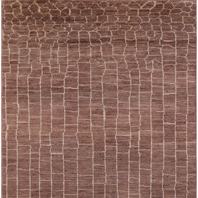 Tapis brun à motif abstrait Bayer