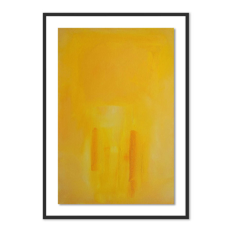 Figures In A Souk Yellow Print by Charles Stuart, 48" H x 34" W x 2.5" D, Black