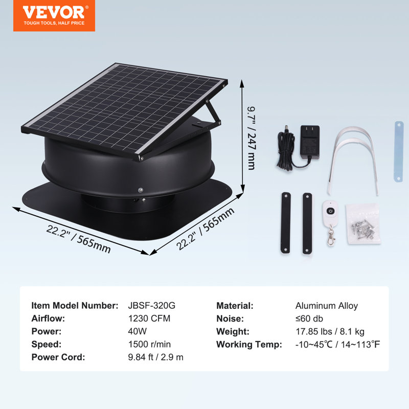VEVOR 9.7'' Wall Mounted Fan