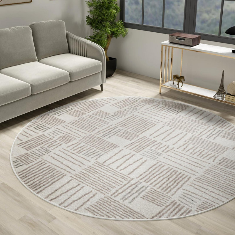 Anaka Geometric Indoor Rug, Round 7'10"