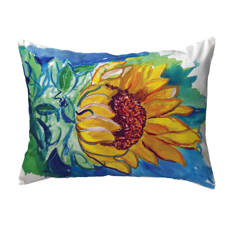 Windy Sunflower Indoor/Outdoor Lumbar Pillow