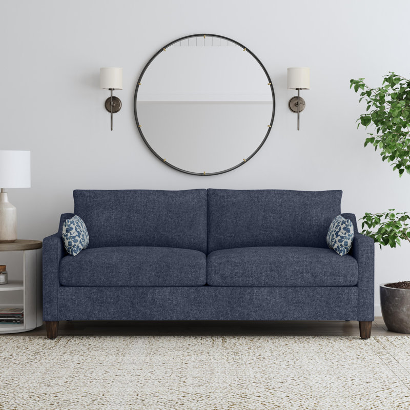 Drew 85'' Upholstered Sofa, Blue