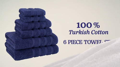 American Soft Linen Colonial Blue 6-Piece Turkish Cotton Towel Set