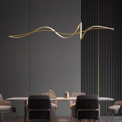 Modern Golden Dining Room Pendant Light, Minimalist Style